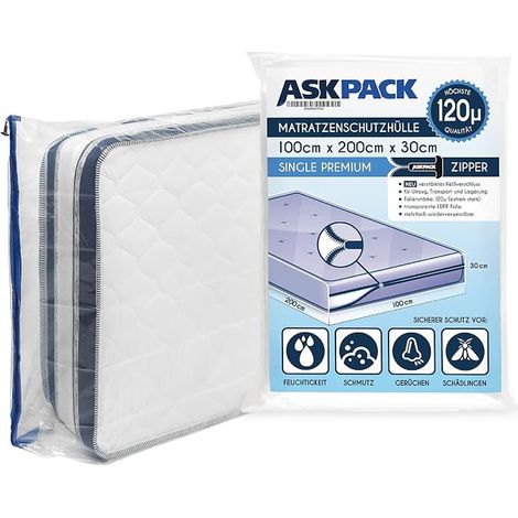 Housses de Protection pour Matelas avec Ancre Zip - Tailles XS à XXL Imperméable résistant à la déchirure Matériau 120µ - 90 to 100x200 cm (1/4)