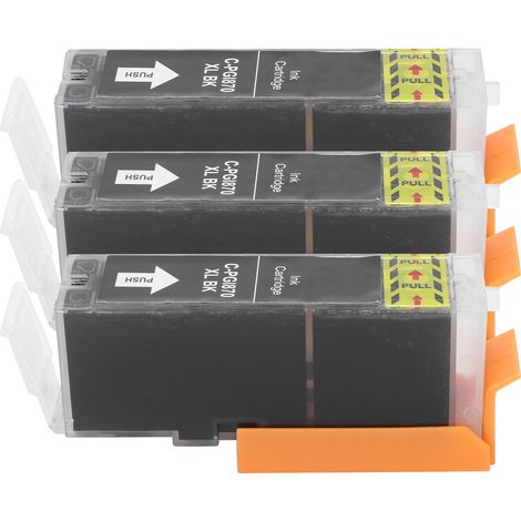 Lot de 3 cartouches d'encre noires en plastique PGI-870 pour imprimantes Canon MG5780/TS6080/TS5080, 25 ml (1/5)