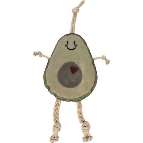 Taglia unica, verde: Gioco antistress per cavalli Avocado in pelle e juta con corda (1/2)