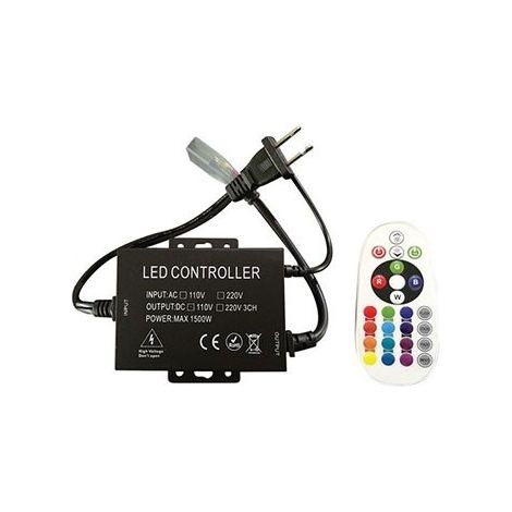 Sysled – Contrôleur infrarouge pour ruban LED RGB 220V – Télécommande intuitive – Modes flash, fondu, stroboscope – Installation rapide et simple