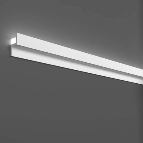 PROVISTON Lichtleiste Polymer 22 x 40 x 2000 mm Weiß Indirekte Beleuchtung Led-Beleuchtung