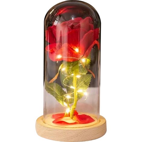 Lampe bouteille en verre rose, magnifique lampe LED rose aux couleurs vives avec fleurs séchées, cadeau idéal pour un anniversaire ou la Saint-Valentin