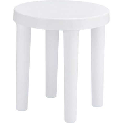 Tabouret pour Garçon et Filles en Plastique Blanc Épaissi Antidérapant, Design Simple et Pratique pour Salle de Bain ou Salon, Petit Siège Robuste et Confortable (1/5)