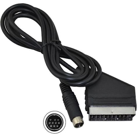 Câble péritel RGB de 1,8 m, transmission stable, connecteur 20 broches pour SEGA for Saturn (prises NTSC et PAL) - Noir (1/5)