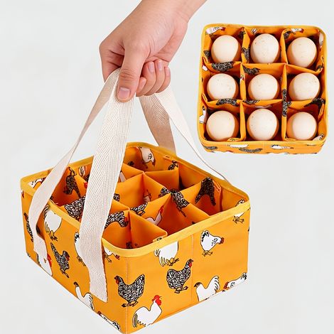 Panier à œufs, sac à œufs, panier à œufs à 9 compartiments pour potagers familiaux (1/5)