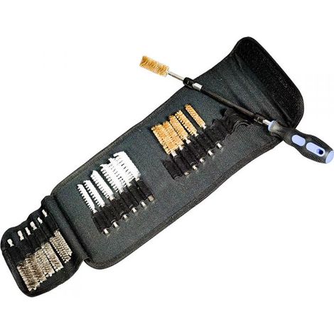 MBM – Kit de 18 brosses pour nettoyage de brûleur de chaudière – 6 brosses nylon, 6 brosses acier, 6 brosses laiton – Diamètres 9-19mm