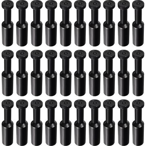 30 bouchons pneumatiques (diamètre extérieur 8 mm), bouchons à insertion, bouchons d'étanchéité pour raccords de tuyauterie de 8 mm, noirs (1/5)