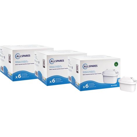 Filtri per l'acqua AllSpares (18 pezzi) per caraffe 100486 / 101929 / 10222144, compatibili con Brita Maxtra, Maxtra+ e Bosch Tassimo, tra gli altri.