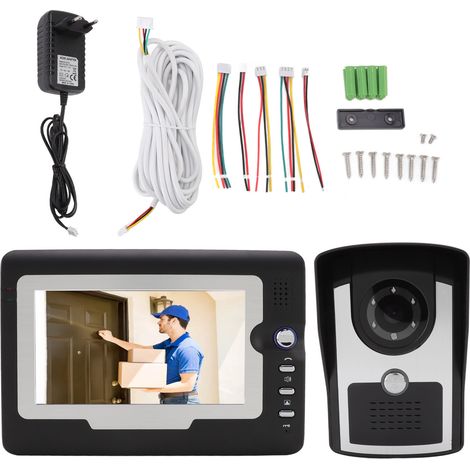 HD-Video-Gegensprechanlage mit 12 Türklingeln, TFT-LCD-Bildschirm, 100–240-V-Netzteil, EU-Stecker für die Heimsicherheit (1/5)