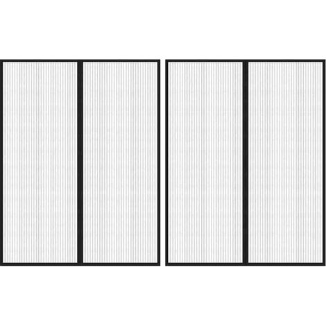 314690 Insect Door Curtains 2 pcs with Magnet Blocks Black 230x160 cm vidaXL