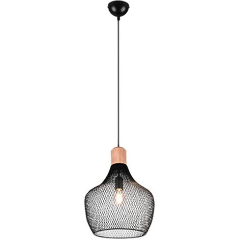 Suspension RL Valeria noire métal/bois Ø33 H150 E27 (1/5)