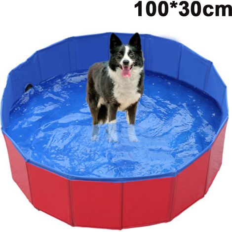 1 Piscine pliable, PVC anti-rayures, fond antidérapant, trou de drainage, pour chiens chats enfants (1/5)
