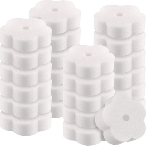 Lot de 100 absorbeurs d’huile pour spa – Éponges en forme de fleur – Absorbent les huiles, graisses et impuretés – Pour jacuzzi et piscine (1/5)