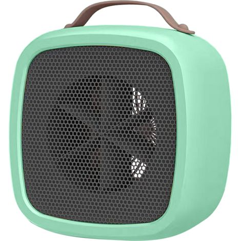 Chauffage portable à main, petit radiateur électrique rapide pour bureau étudiant, chauffe-vent carré vert avec protection surchauffe, prise standard 220V, cadeau domestique (1/5)