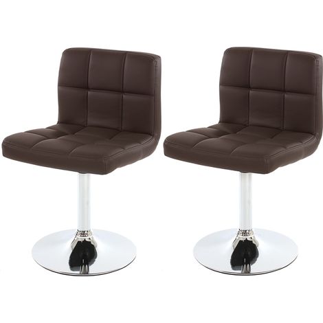 [JAMAIS UTILISÉ] Lot de 2 chaises de salle à manger Kavala, pivotante, similicuir, marron (1/5)
