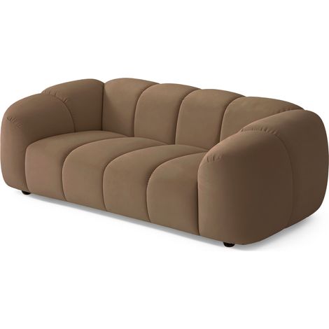 Selsey Millma - Sofa 3-Sitzer, Samt Hellbraun, 220 cm (1/5)