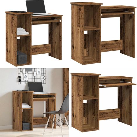 vidaXL Schreibtisch mit Regal Altholz-Optik 84x40x78cm Holzwerkstoff (1/5)