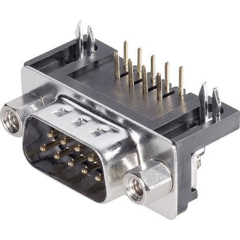 TRU COMPONENTS 1579068 Embase SUB-D mâle 90 ° Nombre de pôles: 9 coudé pour circuits imprimés 1 pc(s