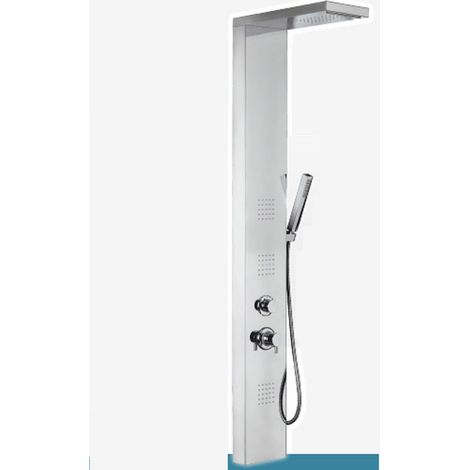 Pannello Doccia Multifunzione BROADWAY 160x20 cm - Inox Lucidato Effetto Cascata - Getti Orizzontali (1/5)