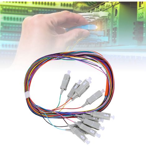 12-adriges Multimode-SC/UPC-Patchkabel, 62,5/125-Patchkabelbündel, Telekommunikationsqualität. (1/5)