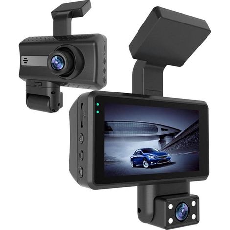 Videoregistratore per auto, dashcam a doppia lente, videocamera DVR con visione notturna, 1080P FHD (1/5)