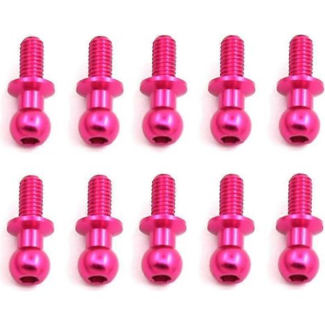 10 vis à tête sphérique hexagonale en métal M3 pour TT01 TT02, rose (1/5)