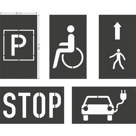 DURABLE, Jeu de pochoirs pour marquage au sol DURALINE® parking (1/5)