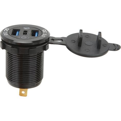 Prise chargeur USB 3 ports QC3.0 avec protection multiple et couvercle étanche pour voiture camion camping-car (1/5)
