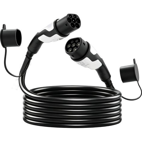 Cavo di ricarica EV Tipo 2 11 kW 16 A Mode 3 trifase 5 m nero e bianco (1/5)