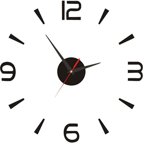 Jeffergarden Horloge murale bricolage 40 cm petite noire moderne Simple Style européen silencieux acrylique sans cadre bricolage horloge murale 3D (1/5)