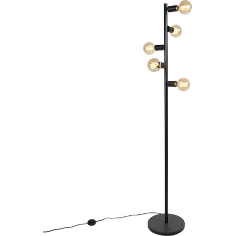 Moderne Stehleuchte schwarz 5-flammig - Facil