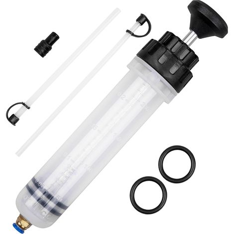 200 CC Pompe d'extraction de fluide , seringue de vidange d'huile avec 2 tuyaux, pompe manuelle d'extraction/remplissage de fluide (1/5)