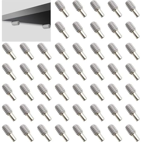 Taquet Etagere, 5x20mm Métal Support Etagere Armoire, Support Tablette Verre,Taquets d'étagère avecmanchon antidérapant pour étagères murales armoires de cuisine armoire (50 pièces) (1/5)