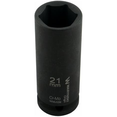 Waryński langer Sechskant-Steckschlüsseleinsatz 1/2" 21 mm CrMo DIN 3129 (1/5)
