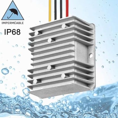 Convertisseur DC 24V vers 12V, régulateur abaisseur 20A 240W, adaptateur réducteur pour voiture, camion, véhicule électrique, bateau, système solaire (entrées DC 15-40V) (1/4)