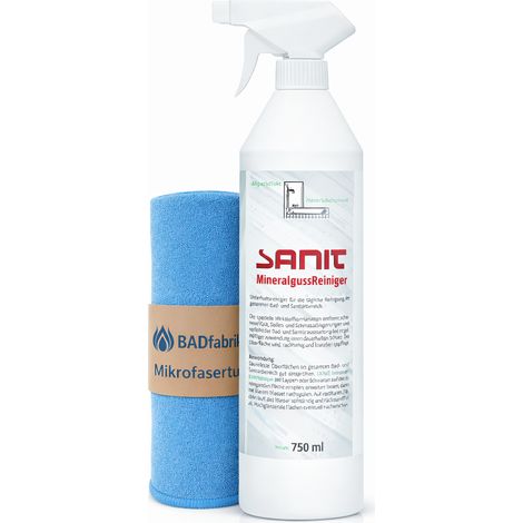 BADfabrik24 SANIT MineralgussReiniger 750 ml + Mikrofasertuch