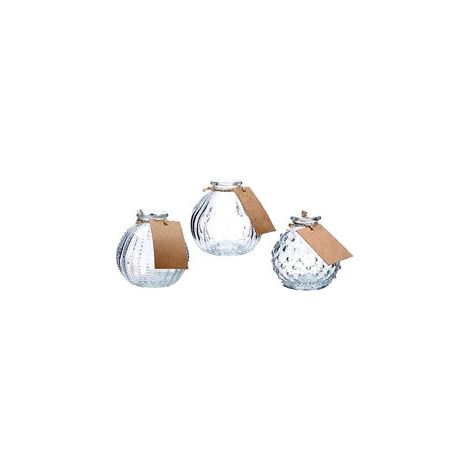Regalo Italiano Vaso in Vetro Trasparente D 9 Cm H 9 Cm 1 Pz – Ideale per Bomboniere ed Eventi