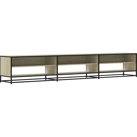 Meuble TV au design industriel avec grand espace de rangement 270 x 40 x 46 cm en bois d'ingénierie chêne sonoma (1/5)