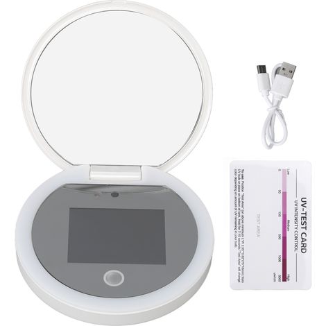 Miroir de maquillage intelligent LED, protection solaire, visualisation, portable, anti-traces de doigts, pour maison, extérieur, voyage, miroir de beauté compact. (1/5)