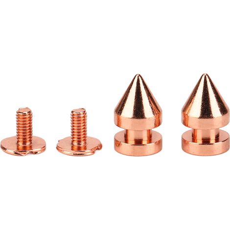 100 ensembles de vis et rivets cloutés en or rose pour vêtements, chaussures, sacs et étuis de téléphone de style punk DIY avec clous en laiton (813,5 mm). (1/5)