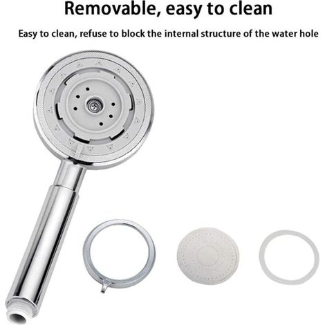 Soffione doccia, Doccetta, Doccetta a mano, Soffione doccia anticalcare, Soffione doccia in metallo di alluminio, Strumento portatile, Soffione doccia ad alta temperatura - 24103cm Argento (1/4)