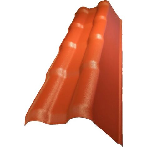 Perfil de canto derecho para tejados de PVC mini 94 x 66 cm - Color - Terracota, Anchura - 66 cm, Longitud - 94 cm