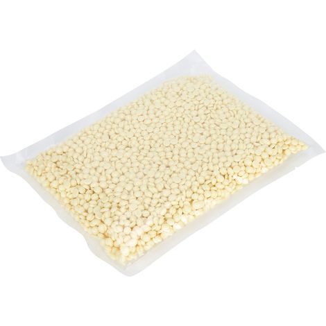 Bande de cire dure visage aisselles jambes, perles dépilatoires 500g beige crème, réutilisables, pour maison et institut de beauté, épilation efficace et douce. (1/5)