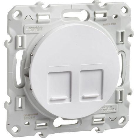 Tapa 2 conectores RJ45 Odace Blanco SCHNEIDER S520410