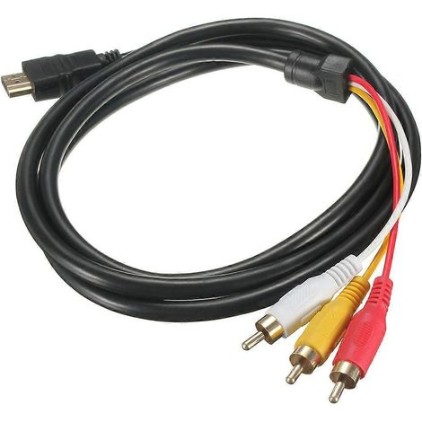 Black 1.5m Male to 3 RCA Audio AV Cable Adapter For HDTV 1080P-- (1/4)