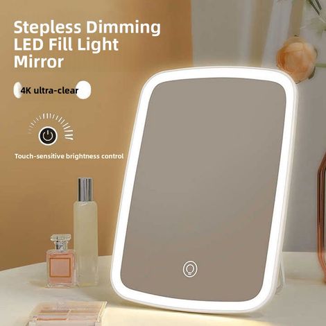 LED Make-up Spiegel Faltbar 3 Farben Beleuchtung Portabel Student Wohnheim Trend (1/4)