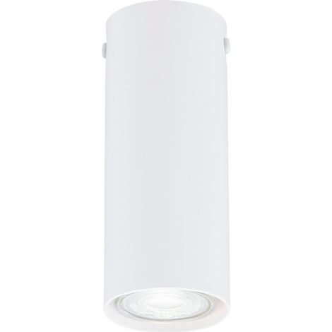 Faretto Tecno, Acciaio verniciato a polvere, Bianco, 6x15x6 cm