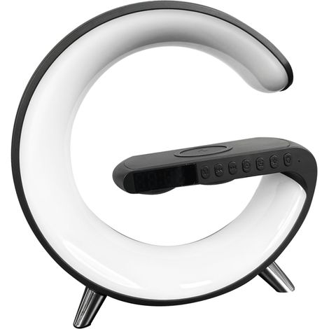 Lampe d'ambiance intelligente 15 W avec haut-parleur Bluetooth, chargeur sans fil et réveil - Prise UE (1/5)