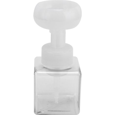 Distributeur de savon liquide transparent en forme de fleur, 250 ml, à pompe, rechargeable et réutilisable.- (1/5)