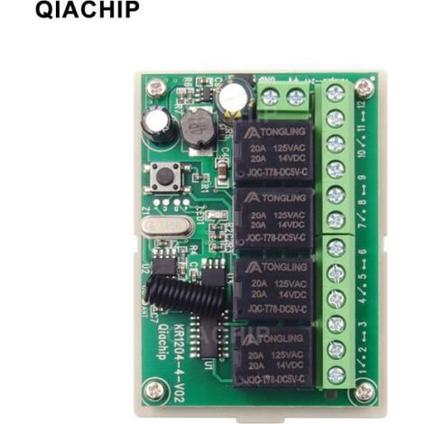Couleur 1 à distance uniquement Circuit universel de télécommande RF 433Mhz, commutateur sans fil DC 6V 12V 24V 4CH, récepteur de (1/4)